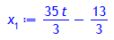 x[1] := -13/3+35/3*t