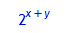 2^(x+y)