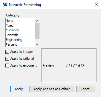 numeric formatting
