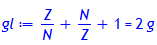 gl := Z/N+1/Z*N+1 = 2*g