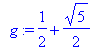 g := 1/2+1/2*5^(1/2)