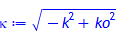 kappa = sqrt(ko^2 - k^2)