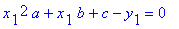x[1]^2*a+x[1]*b+c-y[1] = 0