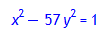 x^2 - 57*y^2 = 1