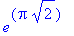 e^(Pi*2^(1/2))