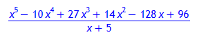 (x^5-10*x^4+27*x^3+14*x^2-128*x+96)/(x+5)