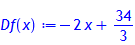 Df(x) := -2*x+34/3