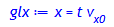 glx := x = v[x0]*t
