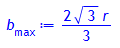 b[max] := 2/3*3^(1/2)*r