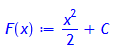 F(x) := 1/2*x^2+C